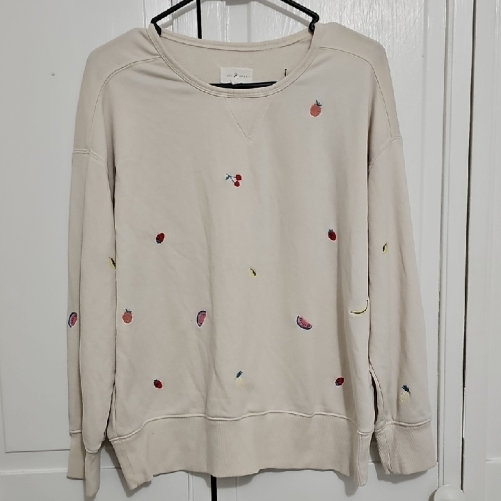 Lou & Grey Cream Sweatshirt with Embroidery